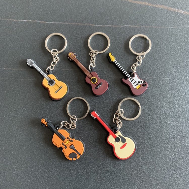 Móc Khóa Đàn Guitar , Piano I Nhựa Pvc dẻo Cao Cấp