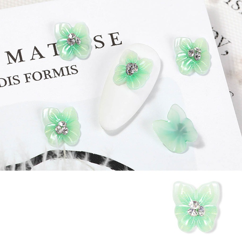 Phụ Kiện Charm Hình Bướm 3d Nhiều Màu Sắc Trang Trí Móng Tay
