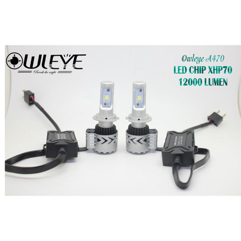 Đèn led cho ô tô Owleye A470 XHP70/H7 siêu sáng