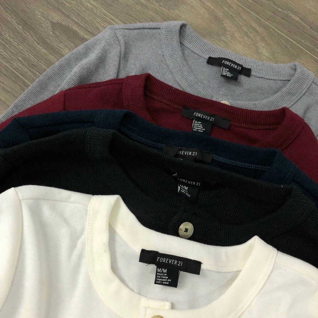 Áo croptop thun gân tay dài F21 VNXK