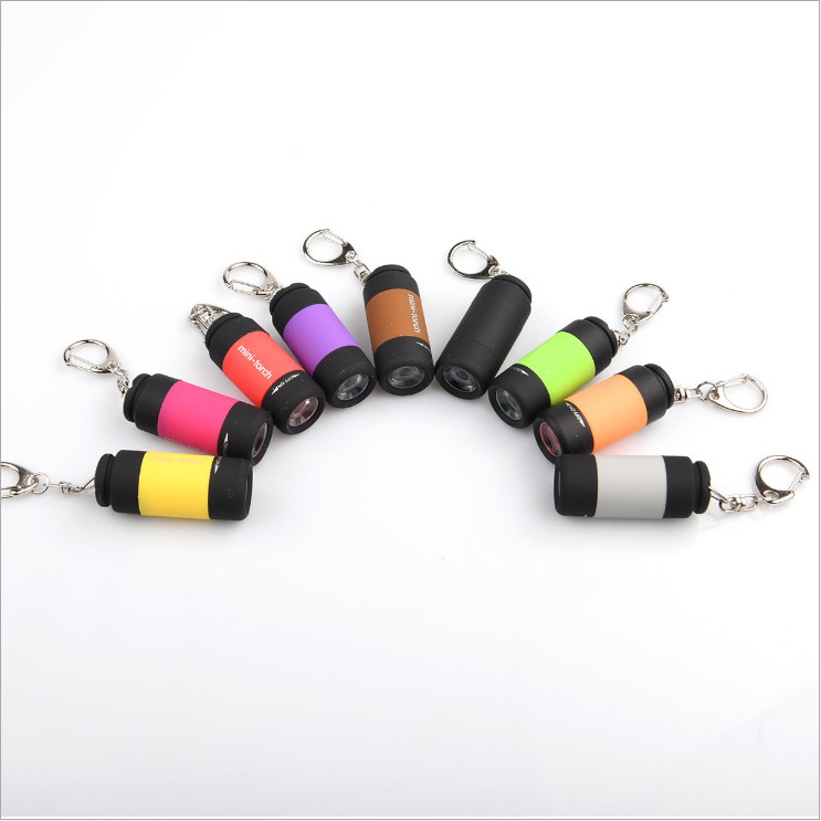 Móc khóa đèn pin NHIỀU MÀU, móc treo chìa khóa đa năng đèn pin có cổng sạc USB