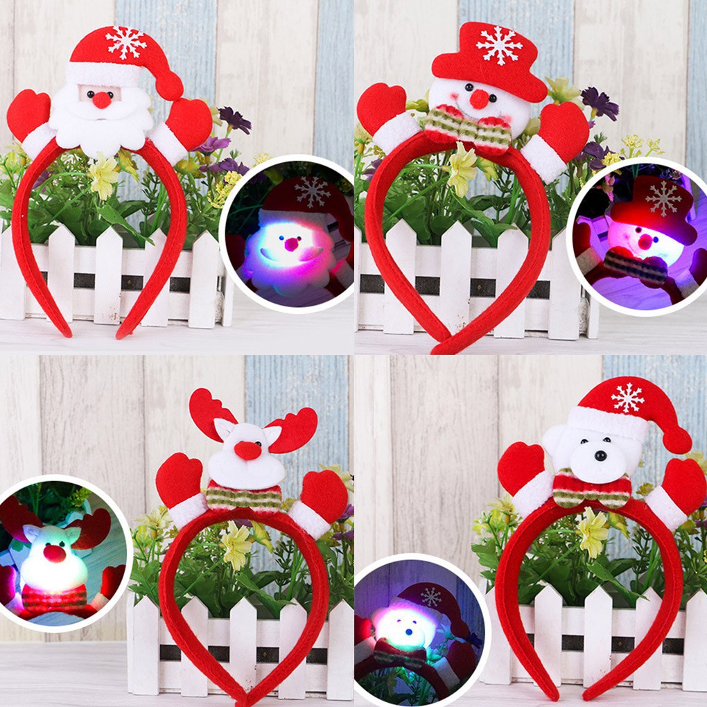 Christmas Hair Clasp with lamp Headband Hair Band Headwear for Children