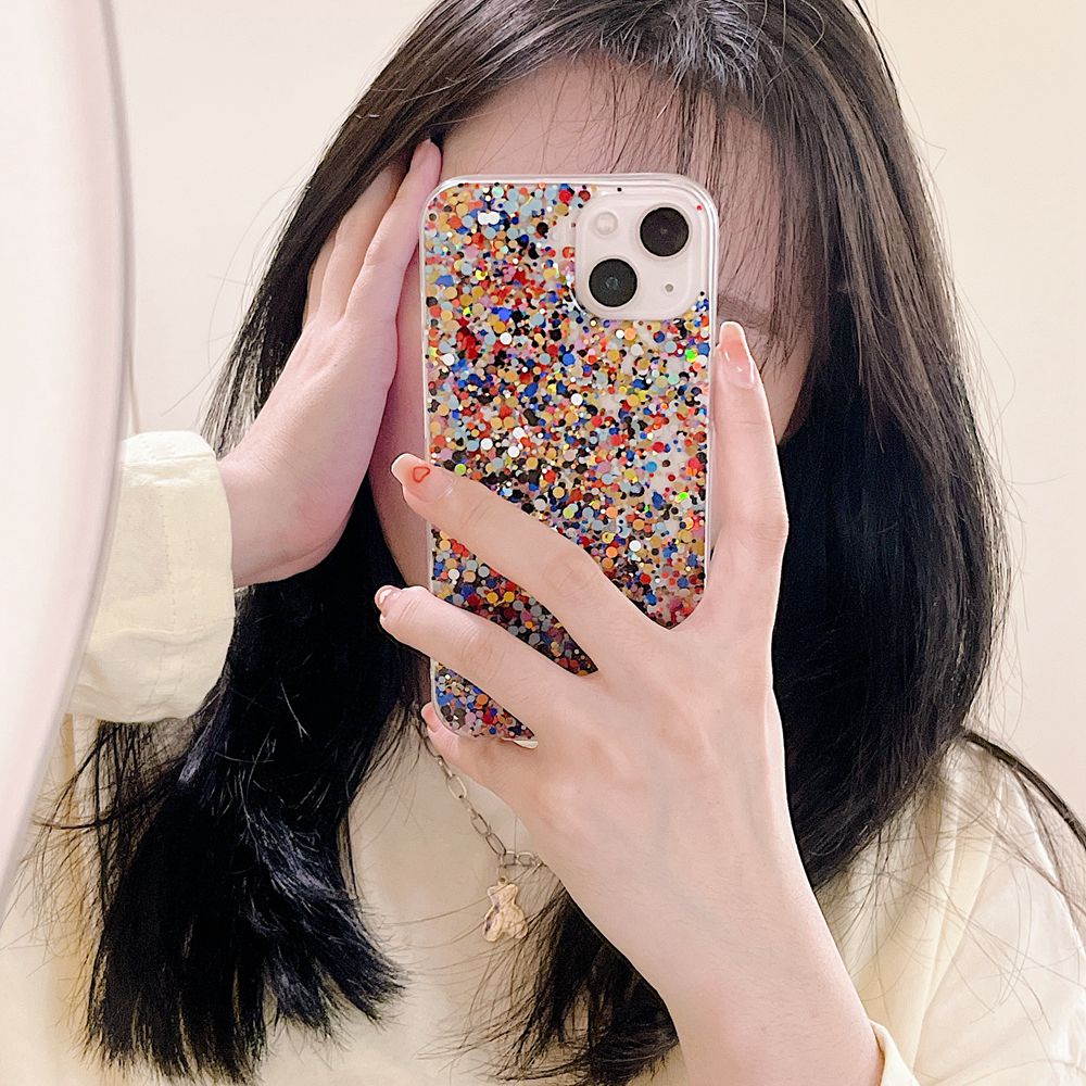 Ốp Điện Thoại Mềm Phối sequin Lấp Lánh Cho iphone 15 14 13 11 12 pro max mini xr x xs max 7 8 plus