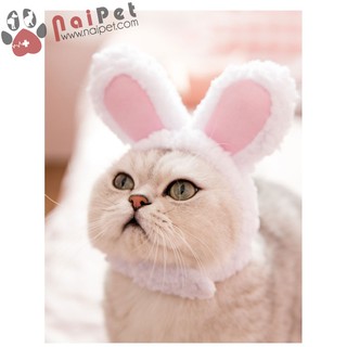 Nón Mũ Chùm Đầu Hình Tai Thỏ Cho Chó Mèo