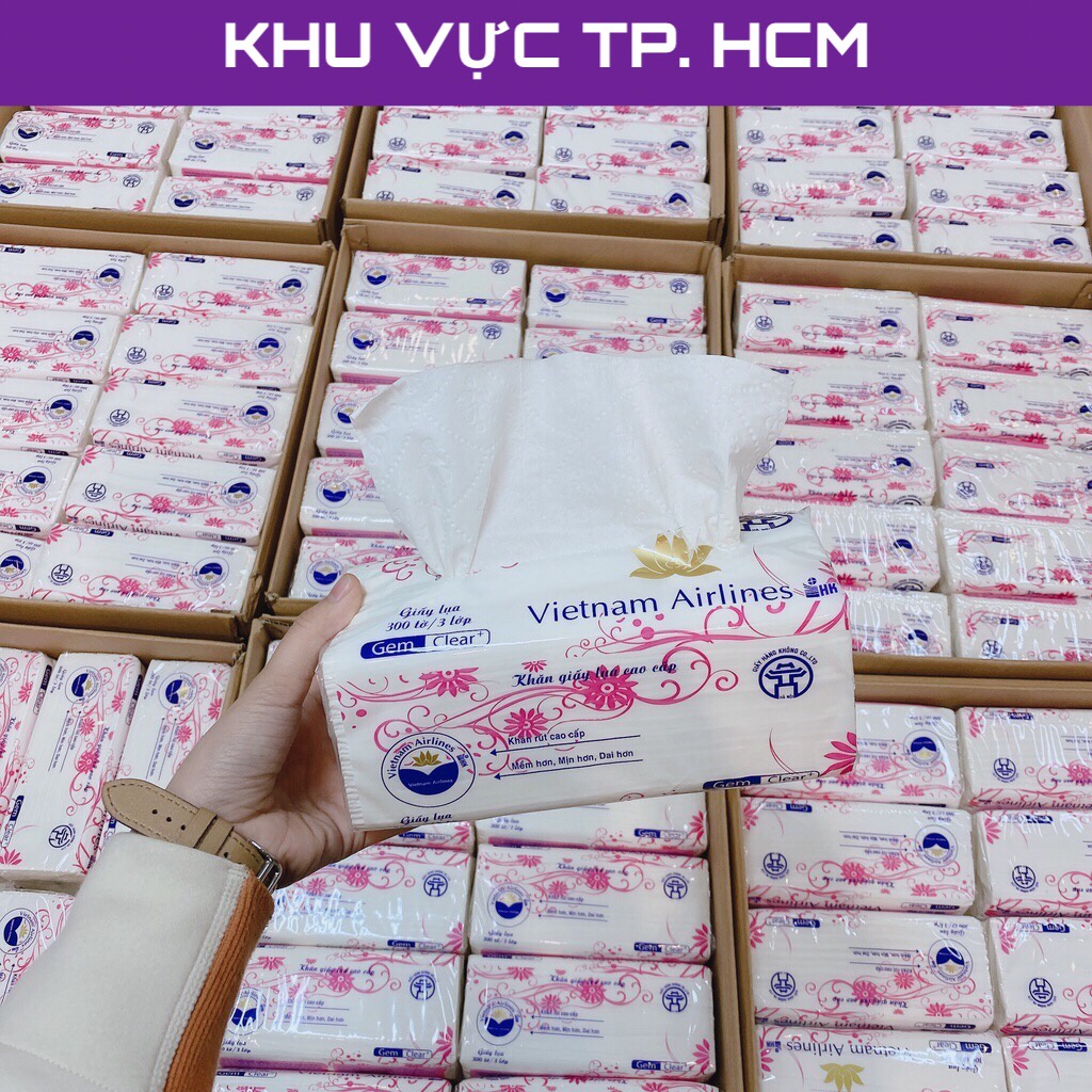 Thùng 40 gói Giấy ăn hàng không [300 tờ/gói, giấy 3 lớp] - Siêu mềm mịn