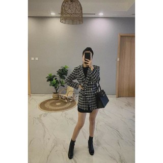 Bán sỉ lẻ áo dạ kẻ hai lớp cho nữ