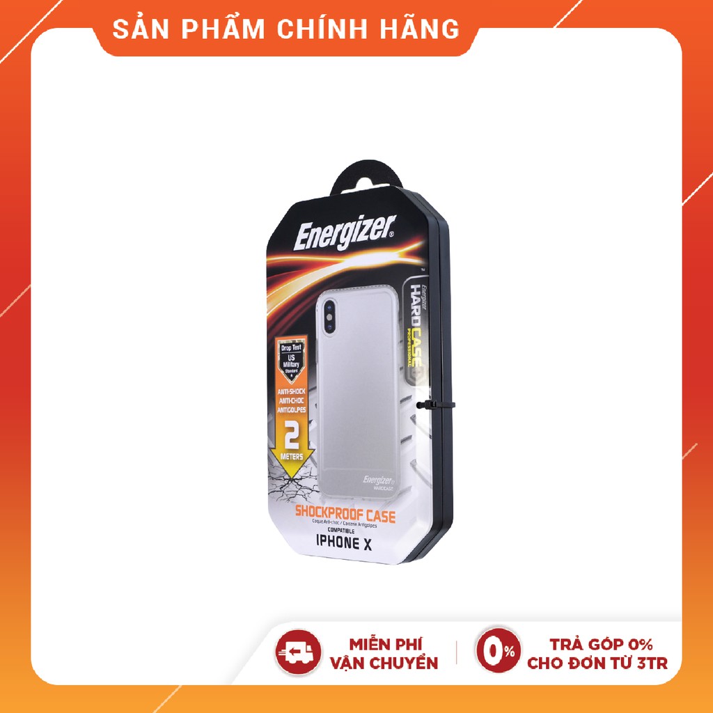 Ốp lưng chống sốc 2m cho iPhone X trong suốt Energizer - ENCOSPIP8TR