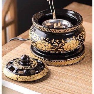 Lư trầm điện Tròn cơ bản Trầm Hương Dương Gia - Xông Trầm,tinh dầu, có chế độ hẹn giờ