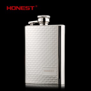 Bình inox bỏ túi cao cấp đựng rượu 4oz, chính hãng Honest, dung tích 120ml đốm oval