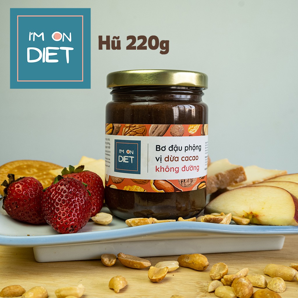 BƠ ĐẬU PHỘNG VỊ DỪA CACAO KHÔNG ĐƯỜNG [Sánh Mịn] | I'M ON DIET | 220g - 320g | Ăn Kiêng - Eat Clean - Ăn Chay