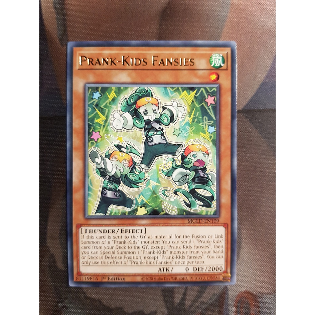 MGED-EN109 - Thẻ bài Prank-Kids Fansies - Gold-Letter Rare 1st Edition UK