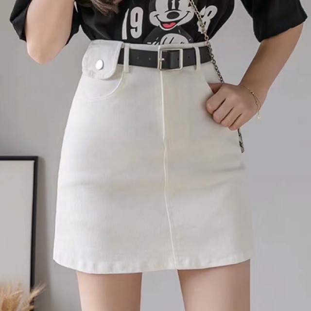 CHÂN VÁY KAKI KÈM ĐAI TÚI NHỎ CHẤT CO GIÃN MS13666