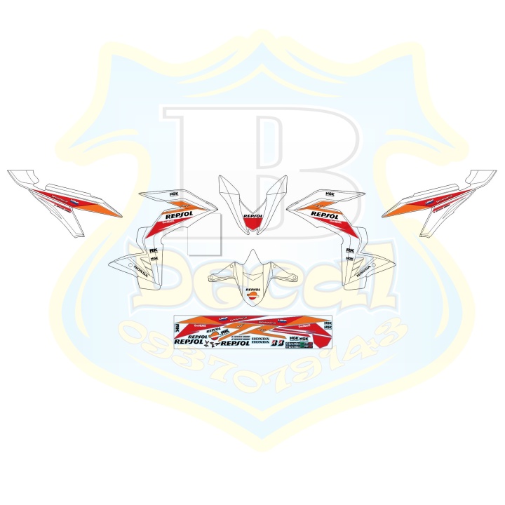 ( Quí khách vui lòng mang ra tiệm cho thợ dán ) Tem winner Repsol trắng