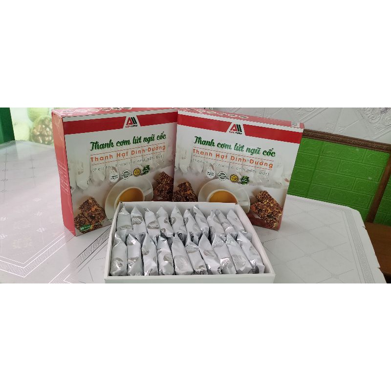Thanh gạo lứt Vidaboom không chà bông , hộp 20 thanh