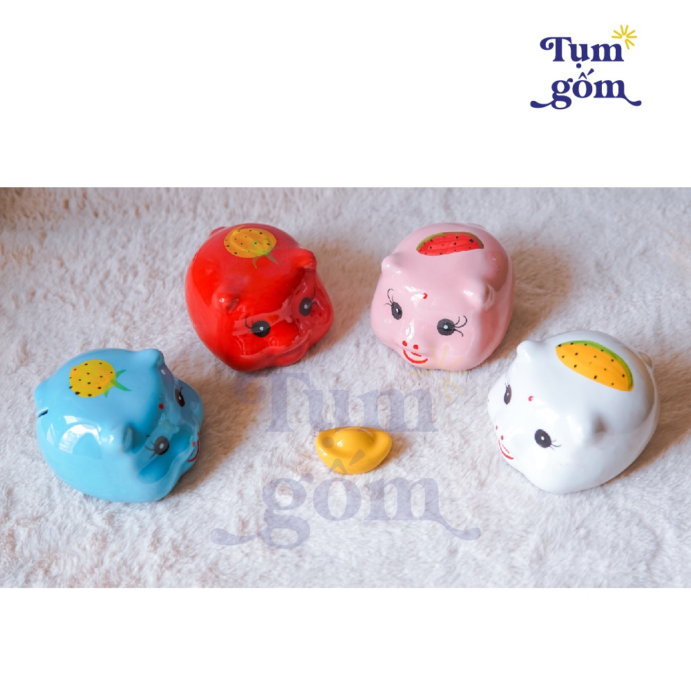 Heo đất tiết kiệm cho bé (size bé), lợn đất sứ đẹp BÁT TRÀNG, Ống tiết kiệm đẹp