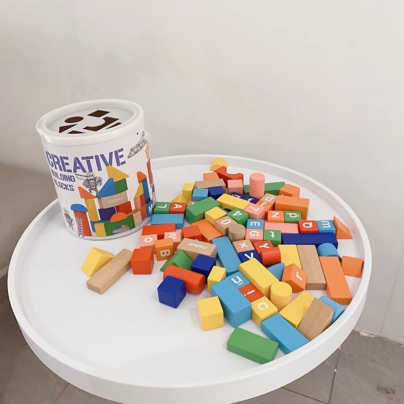 Đồ chơi gỗ thông minh Mideer Creative Building Blocks , Đồ chơi trí tuệ dành cho bé từ 1,2,3,4,5,6,7 tuổi