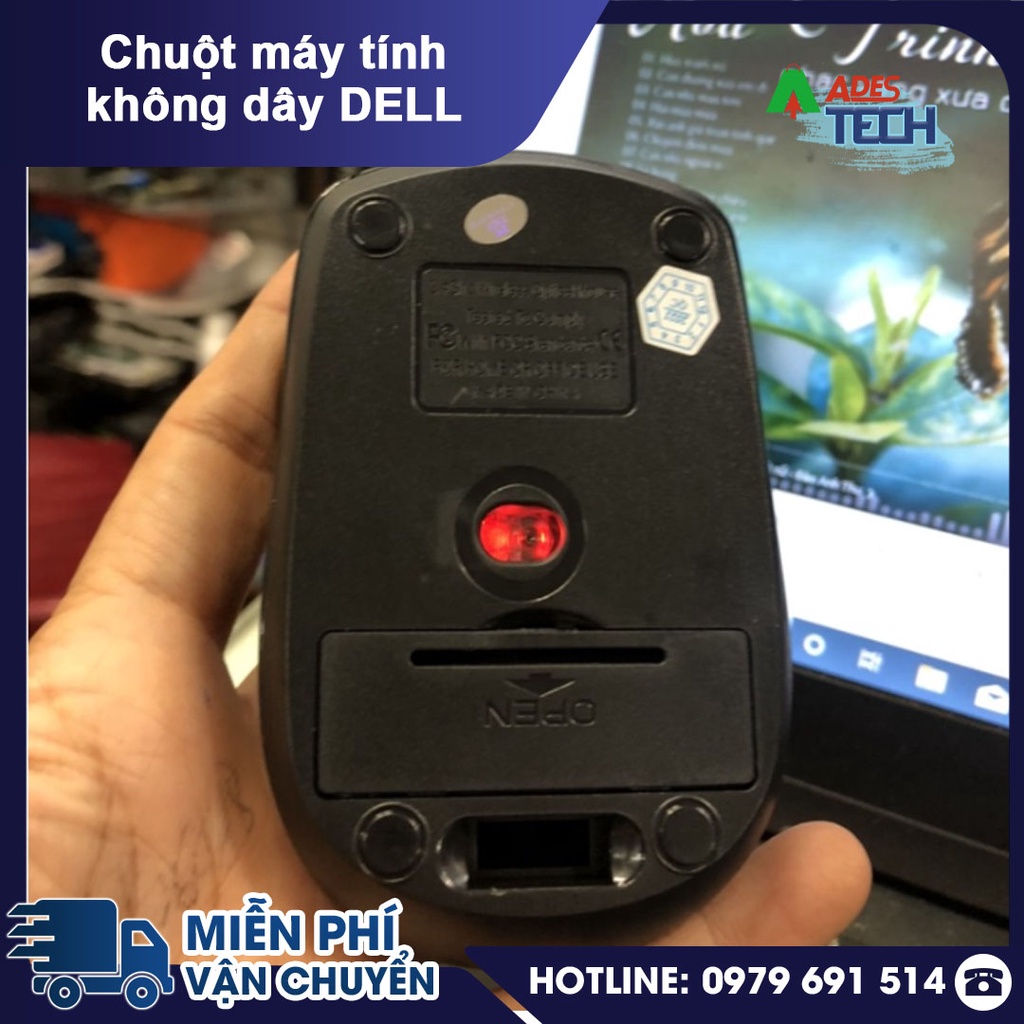 Chuột máy tính không dây DELL- Lướt Nhẹ Êm Ái, Cầm Vừa Tay - Bảo hành chính hãng