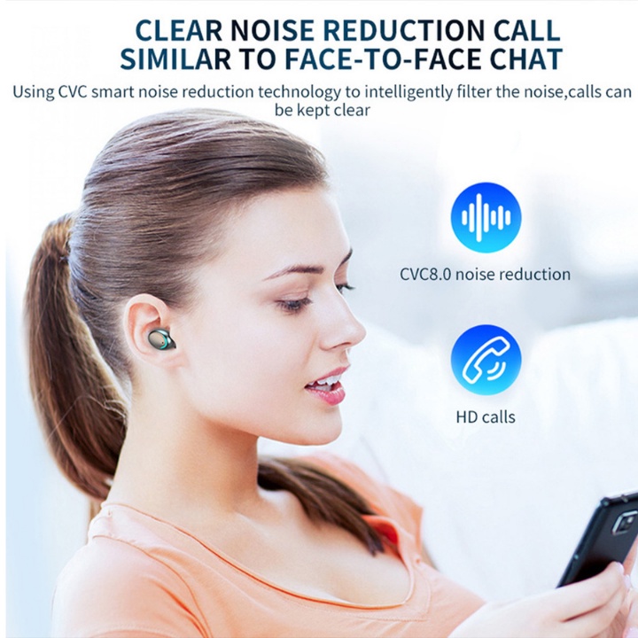 Tai Nghe Bluetooth Dogitek F9 Pro Kiêm Sạc Dự Phòng, Bản Quốc Tế Cảm Biến Vân Tay Version 5.2 2022
