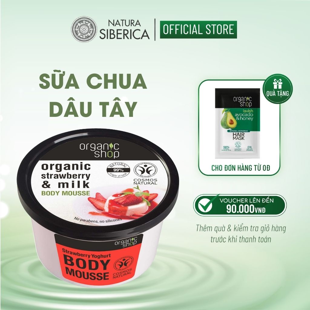 Kem dưỡng toàn thân ORGANIC SHOP body mousse hỗ trợ da thêm mềm mại, săn chắc và sáng da 250ml FOOD FOR SKIN