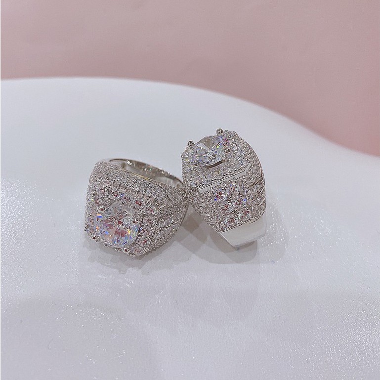 Nhẫn bạc nam ,bạc Ý xi bạch kim - Nhẫn bạc nam đính đá cao cấp NHANM00027 -Trang sức bạc DNJ
