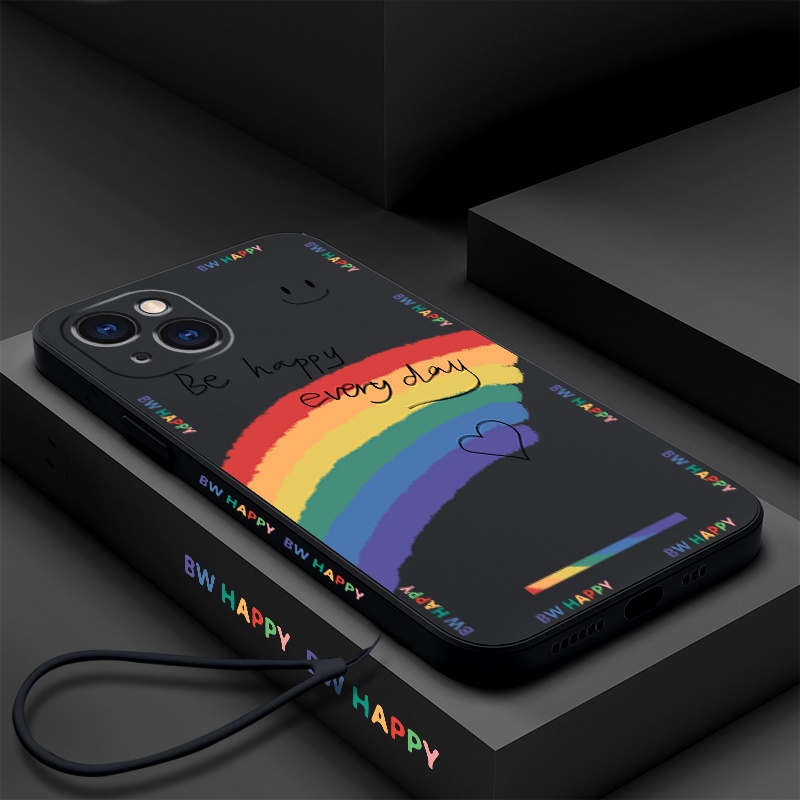 Ốp Điện Thoại Silicone Có Dây Đeo Sang Trọng Cho iphone 13pro 11 12 13 pro max 6 6s 7 8 plus x xr xs max se 2020