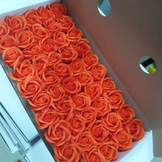 Hoa hồng sáp thơm màu cam 3lơp