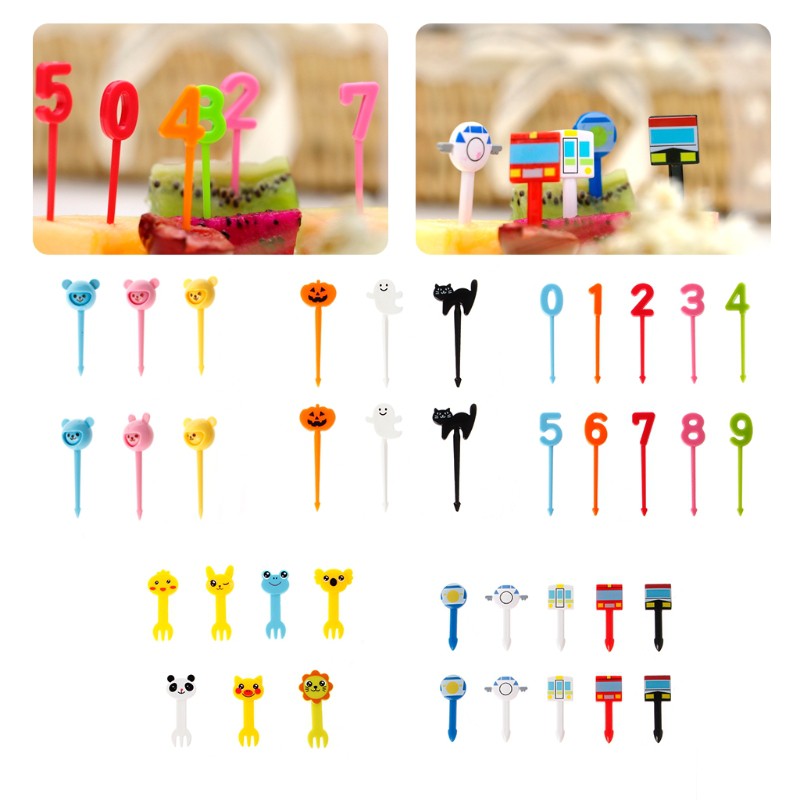 youyo* Bộ Nĩa Ăn Trái Cây Hình Động Vật Dễ Thương