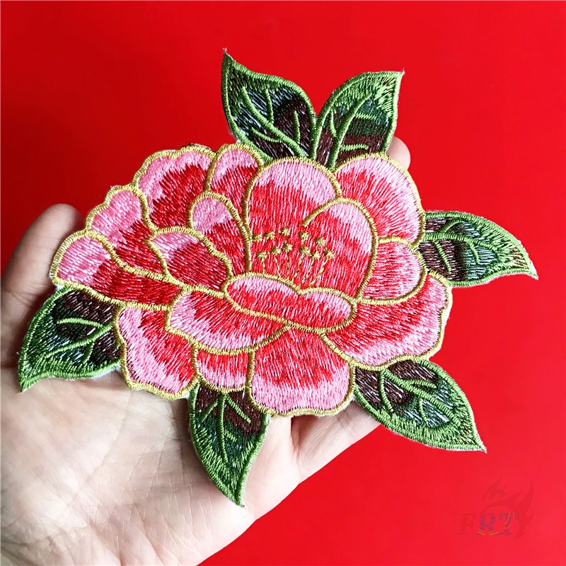 ☸ Miếng Dán Ủi Hình Hoa Mẫu Đơn ☸ 1 Miếng Vá DIY Hình Andrews Dùng Để May Lên Áo (M - 15CM*12.5CM)