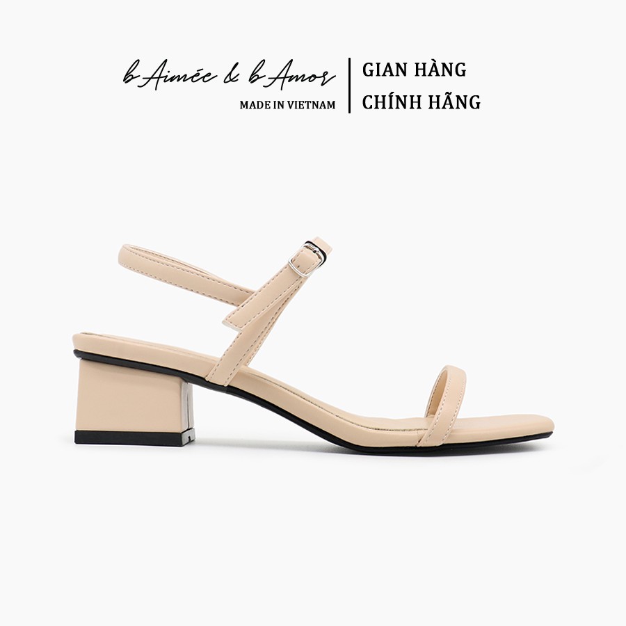 Sandal cao gót nữ 3 phân quai mảnh gót vuông mũi vuông thời trang hàn quốc đẹp cao cấp bAimée &amp; bAmor - MS1588