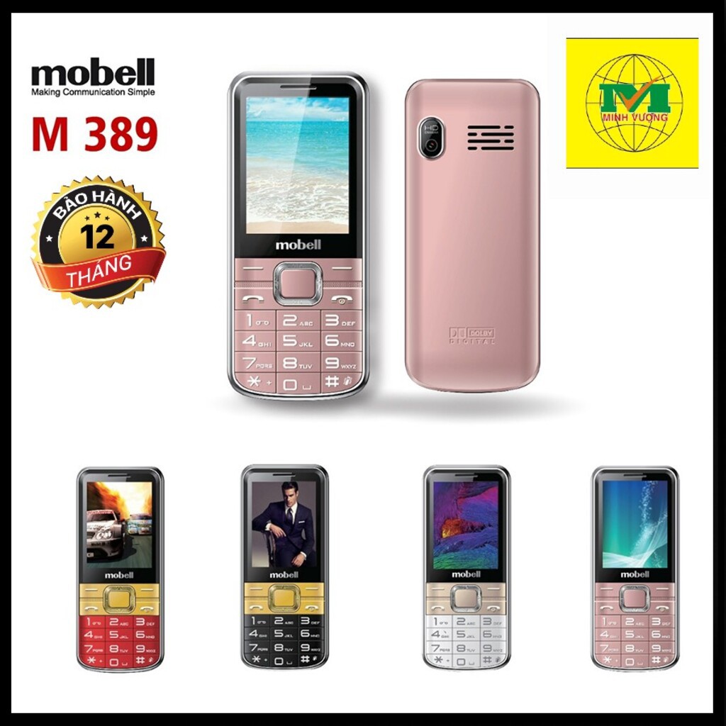 Điện Thoại Dành Cho Người Già Mobell M389 Điện Thoại Bàn Phím To Loa To Chính Hãng Đầy Đủ Pin Sạc Bảo Hành 12 Tháng