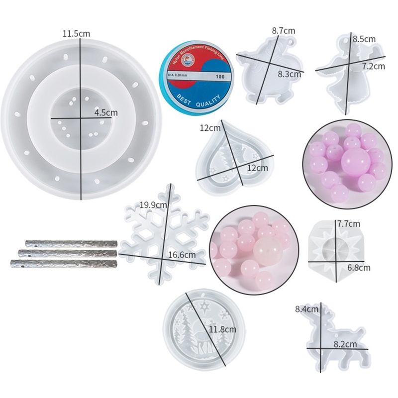 Khuôn Silicone Làm Mặt Dây Chuyền Hình Chuông Gió DIY