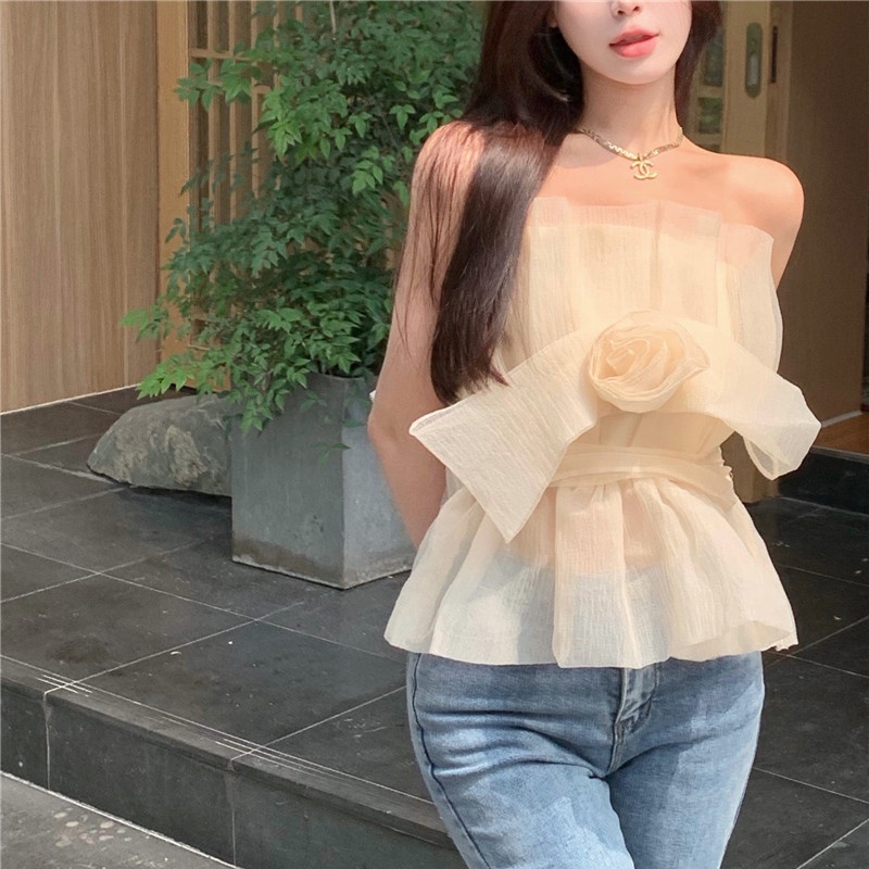 Áo Ống In Hoa Nhỏ Thời Trang Quyến Rũ