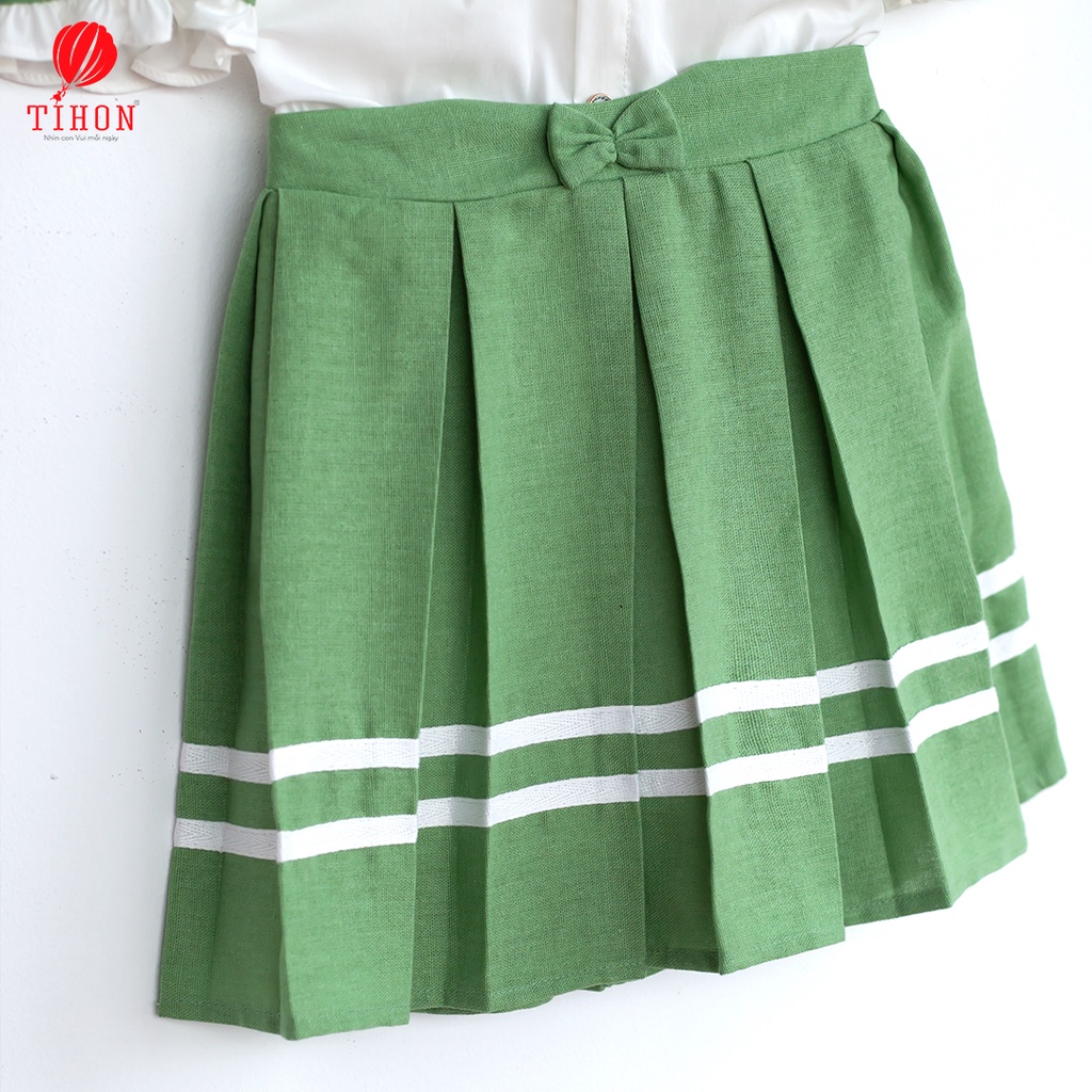 Sét váy bé gái TIHON phong cách Hàn Quốc chất liệu thoáng mát, thân thiện cho làn da bé SET0750255