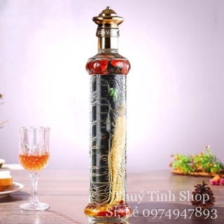 [RẺ VÔ ĐỊCH ] Bình ,Chai Đựng Rượu Thủy Tinh Cao Cấp Đẹp 550ml  mẫu nắp nón