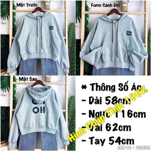 ⚡️ FREESHIP ⚡️ Áo Khoác Nỉ 316 Form Lửng Rộng Cánh Dơi "Oh Oh" Hàng Unisex | BigBuy360 - bigbuy360.vn