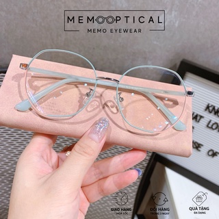 Gọng kính cận nam nữ Memo TITAN hợp kim siêu nhẹ thanh mảnh 3123