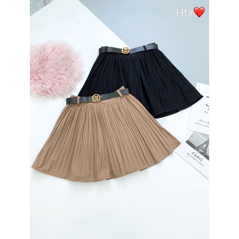 CHÂN VÁY DẬP LY KÈM ĐAI MS17289