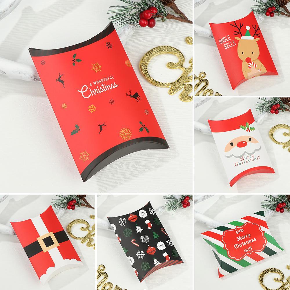 LANSEL Set 5 / 10 Hộp Giấy Đựng Kẹo Hình Gối Giáng Sinh