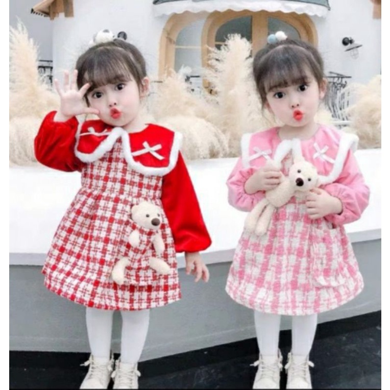 Váy dạ cổ tiểu thư bé gái