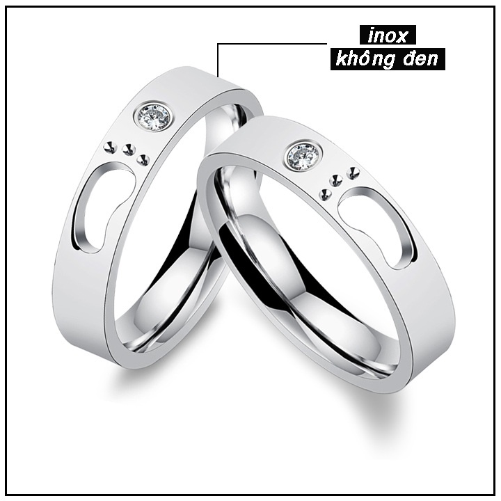 1 CHIẾC NHẪN CẶP THỜI TRANG BÀN CHÂN RỔNG, NHẪN ĐÔI TÌNH NHÂN (Mua 2 chiếc tặng kèm hộp)- QC24