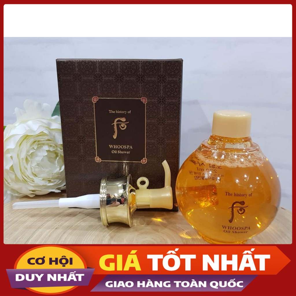 ✨[GIÁ TỐT NHẤT] 🌺[Hàng Chính Hãng] TINH DẦU TẮM WHOOSPA OIL SHOWER 220M 🌷 ✨