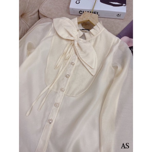 ÁO Sơ Mi NƠ HOA NGỌC CỔ YẾM 💎 xứng đáng được ce rước về lắm nha ! ☘️Chất tơ nến đẹp, lên phom, áo có lót | BigBuy360 - bigbuy360.vn