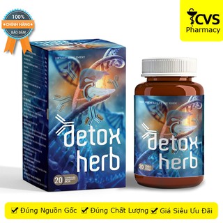 Detoxherb - Hộp 20 viên uống, Diệt ký sinh trùng thanh lọc cơ thể - cvspharmacy