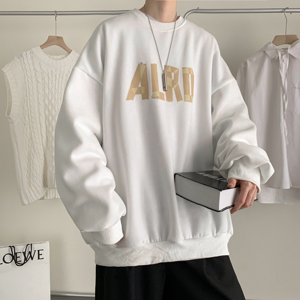 Áo Sweater Tay Dài Cổ Tròn Dáng Rộng Phong Cách Hàn Quốc Thời Trang Cho Nam 2021