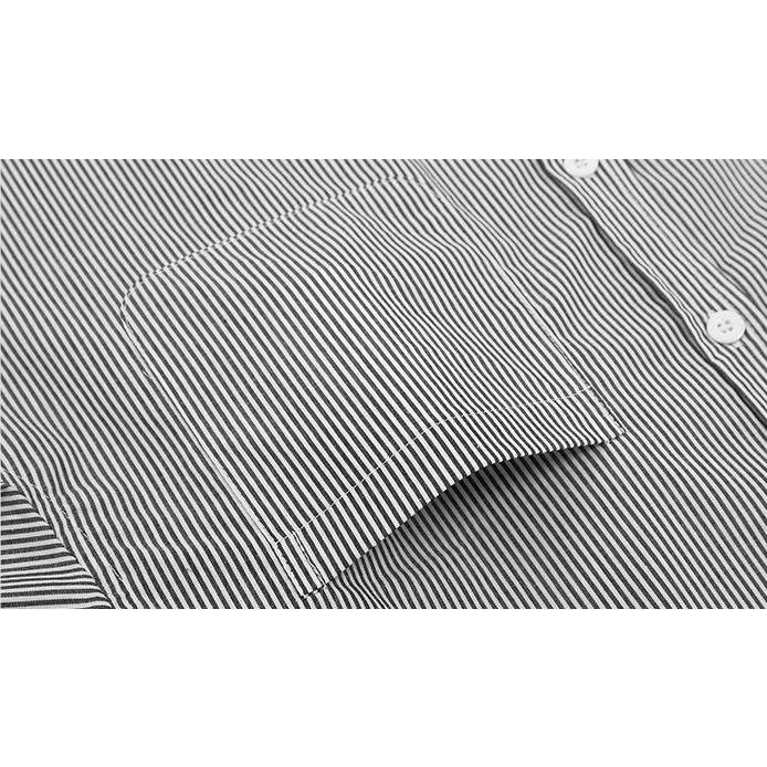 Áo sơ mi Nelly Heybig cộc tay kẻ sọc xám