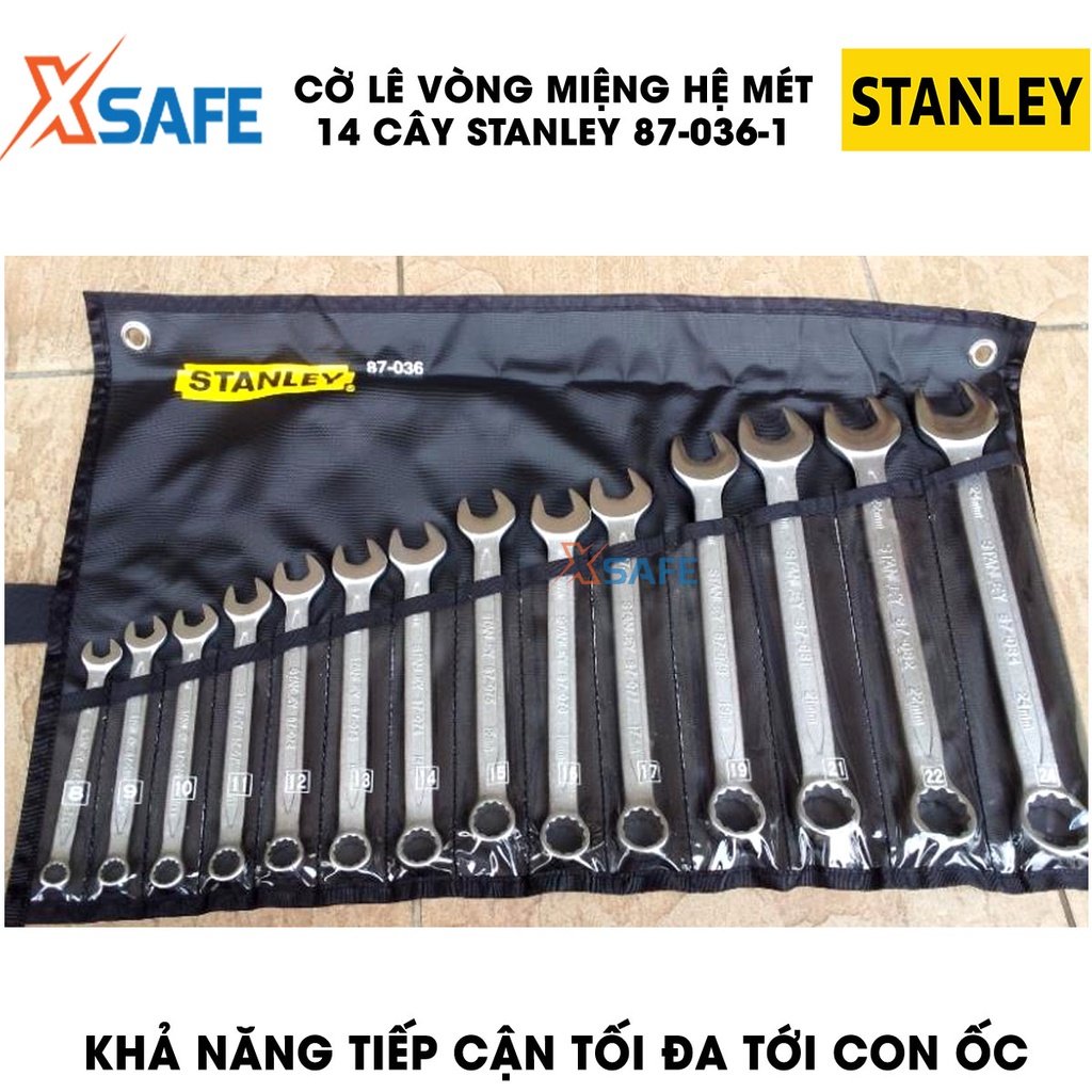 Bộ 14 cờ lê STANLEY 87-036-1 8-24MM thép Chrome Vanadium, nhiều size phổ biến, dùng sửa chữa, lắp ráp, bảo trì