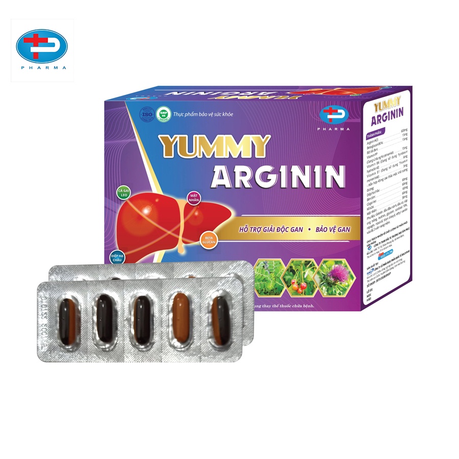 Viên Uống Yummy Arginin TÂM PHÚC PHARMA Hỗ Trợ Giải Độc Gan, Bảo Vệ Gan, Hỗ Trợ Tăng Cường Chức Năng Gan