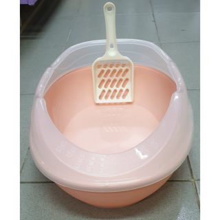 Khay đựng cát vệ sinh cho mèo hình trứng tặng xẻng - màu ngẫu nhiên