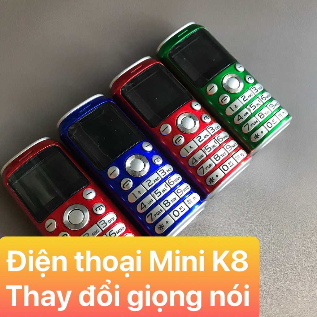 Điện thoại mini siêu nhỏ K8 2SIM Hỗ trợ kết nối Smartphone, giả giọng nói