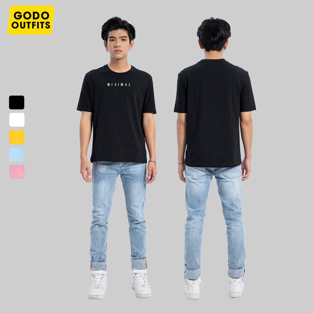 Áo thun tay ngắn nam nữ GODO OUTFITS in MINIMAL ATR07 chất liệu Premium Cotton nhiều màu unisex